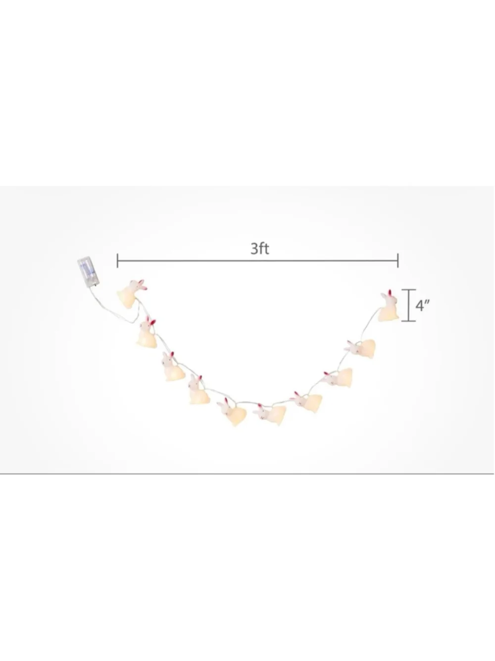 NEW Way To Celebrate! Easter Bunny String Lights One Size White Pink